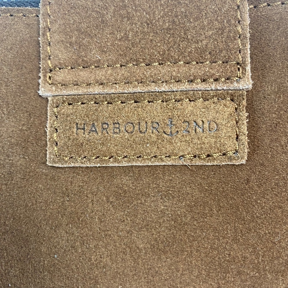 HARBOUR 2nd brown Suede Leather Crossbody Shoulder bag Double Strap Baguette - Picture 6 of 12